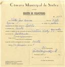 Registo de velocípede de marca Vitória Vichy com motor, com o nº 6777, em nome de Vítor José Névoa, morador em Sintra.