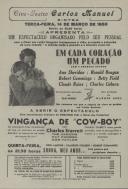 Programa do filme "Em Cada Coração um Pecado" realizado por San Wood com a participação de Ann Sheridan, Ronald Reagan, Robert Cummings, Betty Field, Claude Rains e Charles Coburn.