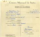 Registo de velocípede de marca L.R.S., com o nº 9935, em nome de Manuel Pereira Reis, morador em Massamá.