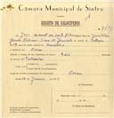 Registo de velocípede de marca Raio, com o nº 7431, em nome de José Manuel da Costa Feliciano, morador em Cacém.