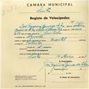 Registo de velocípede de marca Oriental, com o nº 1453, em nome de José Figueiredo Gomes da Silva, morador em Algueirão.