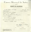 Registo de velocípede de marca Champion, com o nº 8289, em nome de João Nogueira de Pinho, morador em Rio de Mouro.