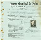 Registo de matricula de velocipedista em nome de Paulo Lavrador Raio, morador em Sintra, com o nº de inscrição 858.