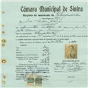 Registo de matricula de velocipedista em nome de José Lopes Vieira, morador em Sintra, com o nº de inscrição 434.