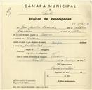 Registo de velocípede com o nº 3528, em nome de José Coelho Carreira, morador em Várzea de Sintra.