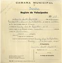Registo de velocípede de marca , com o nº 137, em nome de Amélia Santos Batista, moradora na Rua da República nº 61, Queluz.