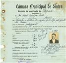 Registo de matricula de velocipedista em nome de José Manuel Domingos Bicho, morador em Gouveia, com o nº de inscrição 792.