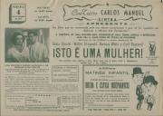 Programa do filme "Isto é Uma Mulher" realizado por Tim Wheslan com a participação de Sonia Dresdel, Walter Fitzgerald, Barbara White  e Cyril Raymond.