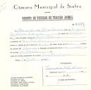 Registo de um veiculo de duas rodas tirado por dois animais de espécie bovina destinado a transporte de mercadorias em nome de Eduardo da Silva Correia, morador em Pero Pinheiro.