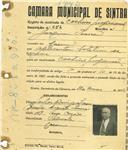 Registo de matricula de cocheiro profissional em nome de Joaquim Isasca, morador no Cacém, com o nº de inscrição 851.
