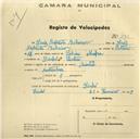 Registo de velocípede de marca Oriental, com o nº 430, em nome de Luís Batista Ribeiro, morador em Linhó.