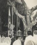 Mocidade Portuguesa na inauguração e benção do nicho de Nossa Senhora dos Peregrinos no Largo Fernando Formigal de Morais em Sintra.