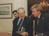 Mário Soares, Presidente da República e Gerald Luckhurst, arquiteto paisagista durante uma reunião da Associação dos Amigos de Monserrate.