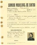 Registo de matricula de velocipedista em nome de Maria do Pilar Bastos dos Santos Vieira, moradora em Belas, com o nº de inscrição 2888.