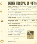 Registo de matricula de carroceiro de 2 ou mais animais em nome de Joaquim dos Santos Ferreira, morador no Carrascal, com o nº de inscrição 1868.