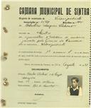 Registo de matricula de velocipedista em nome de Celestino Marques Pacheco, morador em Sintra, com o nº de inscrição 1560.