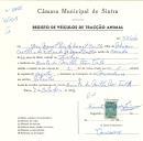 Registo de um veiculo de duas rodas tirado por um animal de espécie cavalar destinado a transporte de mercadorias em nome de José Manuel Pais do Amaral Coelho, morador na Quinta do Molha Pão, Tala.