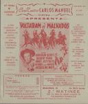 Programa do filme "Voltaram os Malvados" com a participação de Randolph Scott, Robert Ryan, Anne Jeffreys, George Hayes e Jacqueline White.