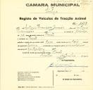 Registo de um veiculo de duas rodas tirado por dois animais de espécie bovina destinado a transporte de mercadorias em nome de António Francisco Júnior, morador em Faião.