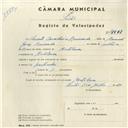 Registo de velocípede com o nº 4303, em nome de Duarte Cavalheiro Roussado, morador em Montelavar.
