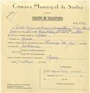 Registo de velocípede de marca Hercules, com o nº 6372, em nome de Júlio Manuel Araújo Guimarães, morador em Tojeira.