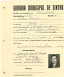 Registo de matricula de velocipedista em nome de António Franco, morador em Covões, com o nº de inscrição 1997.