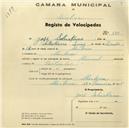Registo de velocípede de marca Nacional, com o nº 590, em nome de José Salustiano, morador em Morelena.