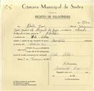 Registo de velocípede de marca Norton, com o nº 9700, em nome de Abílio João, morador em Vale de Lobos.