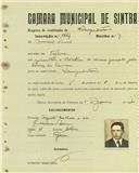 Registo de matricula de velocipedista em nome de Manuel Neves, morador na Tojeira, com o nº de inscrição 1847.