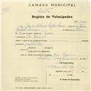 Registo de velocípede com o nº 2370, em nome de Marie Helene Lopes Soares, moradora em Rio de Mouro.