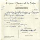 Registo de velocípede de marca Azur, com o nº 5676, em nome de Amílcar Monteiro Teixeira, morador em Carenque.