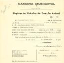 Registo de um veiculo de duas rodas tirado por dois animais de espécie cavalar destinado a transporte de mercadorias em nome de Fernando Duarte Costa, morador na Ribeira de Sintra.