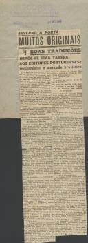 Editores portugueses na reconquista do mercado brasileiro, publicado no Jornal "Diário Popular" de Lisboa.