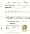 Registo de matricula de carroceiro em nome de Artur Pereira dos Santos, morador em Rio de Mouro, com o nº de inscrição 1890.