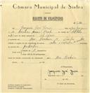 Registo de velocípede de marca Artur & Valadas com motor, com o nº 6336, em nome de Joaquim José Garcia, morador em Pero Pinheiro.