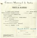 Registo de velocípede de marca Famel, com o nº 8261, em nome de Armando Cameira Fernandes, morador em Assafora.