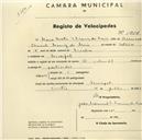 Registo de velocípede com o nº 1956, em nome Maria Berta S. Moniz da Maia, moradora em Mucifal.