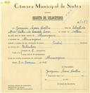 Registo de velocípede de marca Pombal, com o nº 7589, em nome de Joaquim Soares Coelho, morador em Almoçageme.