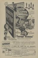 Programa do filme "Farrapado humano" realizado por Billy Wilder com a participação dos atores Ray Milland e Jane Wyman.