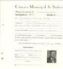 Registo de matricula de velocipedista em nome de Joaquim Brás Jorge, morador em Pero Pinheiro, com o nº de inscrição 6452.