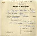 Registo de velocípede com o nº 273, em nome de Pedro Augusto Soeiro, morador em Praia das Maçãs.