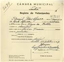 Registo de velocípede com o nº 3289, em nome de Damil Pires Afonso, morador em Mucifal.
