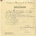 Registo de velocípede de marca Aprilia com motor Cuciolo, com o nº 5842, em nome de Emílio Humberto Marinho, morador em Rua Vasco da Gama nº 46, Queluz.