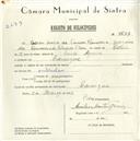 Registo de velocípede com o nº 5677, em nome de Custódio Maria da Fonseca Ramos, morador em Carenque.