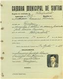 Registo de matricula de velocipedista em nome de Máximo Francisco Oliveira, morador na Pernigem, com o nº de inscrição 1767.