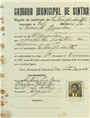 Registo de matricula de velocipedista em nome de Ernesto Rainha, morador no Algueirão, com o nº de inscrição 906.