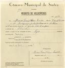 Registo de velocípede com o nº 6879, em nome de Mário Daniel Louro Inácio, morador em Odrinhas.