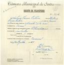 Registo de velocípede de marca Olympique, com o nº 4746, em nome de António Correia Esteves, morador em Carrascal.