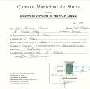 Registo de um veiculo de duas rodas tirado por um animal de espécie muar destinado a transporte de mercadorias em nome de João Marques Júnior, morador em Dona Maria.