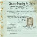 Registo de matricula de velocipedista em nome de Manuel Felisberto, morador em Faião, com o nº de inscrição 879.
